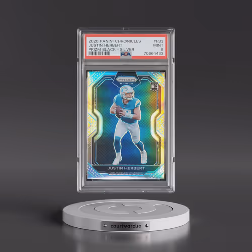 2020 Panini Chronicles Prizm Black #PB3 Justin Herbert - Silver (PSA 9 MINT)