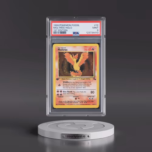 1999 Pokémon Fossil #12 Moltres - 1st Edition Holo (PSA 9 MINT)