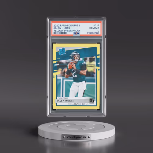2020 Panini Donruss #314 Jalen Hurts - Yellow Press Proof (PSA 10 GEM MINT)