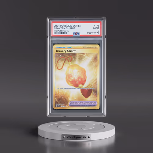 2024 Pokémon Scr EN-Stellar Crown #175 Bravery Charm - Hyper Rare (PSA 9 MINT)