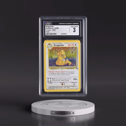 1999 Fossil #4/62 Dragonite - Galaxy Star Holo (CGC 3 VG)