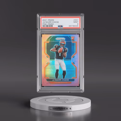 2021 Panini Prizm #337 JA'Marr Chase - Pink Prizm (PSA 9 MINT)