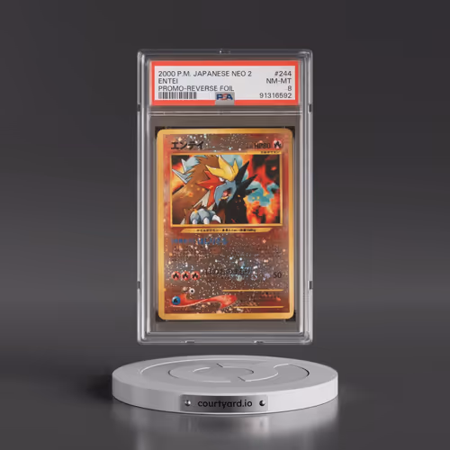2000 Pokémon Neo 2 Promo #244 Entei - Reverse Foil (PSA 8 NM-MT)