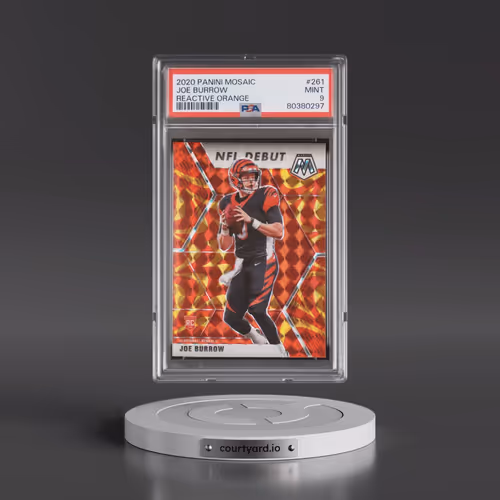2020 Panini Mosaic #261 Joe Burrow - Reactive Orange (PSA 9 MINT)