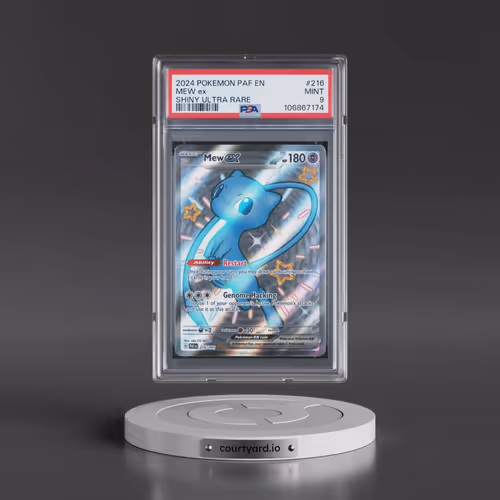 2024 Pokémon Paf EN-Paldean Fates #216 Mew EX - Holo Shiny Ultra Rare (PSA 9 MINT)