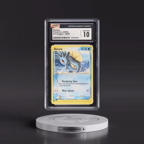 2003 EX Dragon (2003 Copyright, w/ "e" Symbol) #58/97 Horsea (CGC 10 GEM MINT)