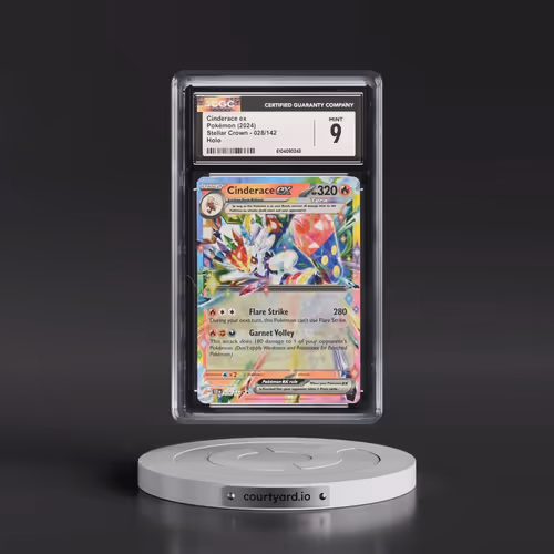 2024 Pokémon Scr EN-Stellar Crown #028 Cinderace EX - Holo (CGC 9 MINT)