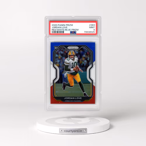 2020 Panini Prizm #363 Jordan Love - Red/White/Blue Prizm (PSA 9 MINT)