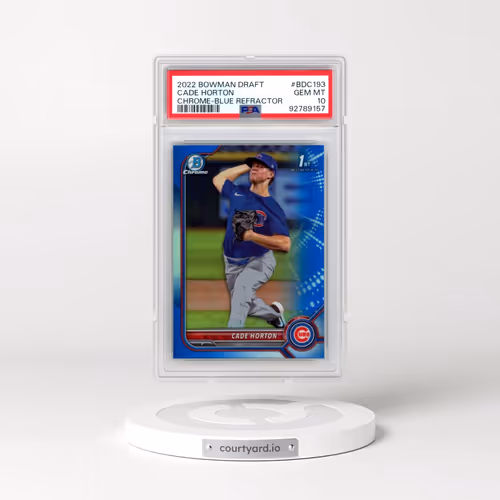 2022 Bowman Draft #BDC193 Cade Horton - Chrome-Blue Refractor (PSA 10 GEM MINT)