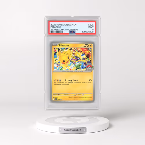 2025 Pokémon Svp EN-SV Black Star Promo #225 Pikachu - World Championships (PSA 9 MINT)