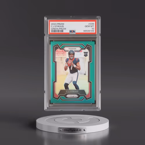 2023 Panini Prizm #339 CJ Stroud - Green Prizm (PSA 10 GEM MINT)