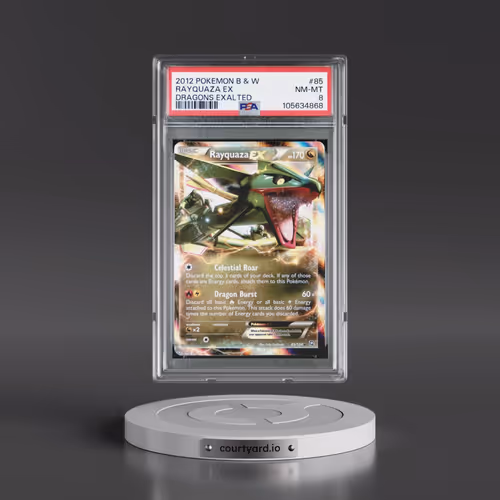 2012 Pokémon Black & White Dragons Exalted #85 Rayquaza EX - Holo (PSA 8 NM-MT)