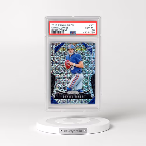 2019 Panini Prizm #302 Daniel Jones - Disco Prizm (PSA 10 GEM MINT)