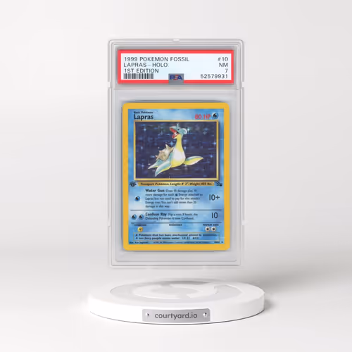 1999 Pokémon Fossil #10 Lapras - 1st Edition Holo (PSA 7 NM)