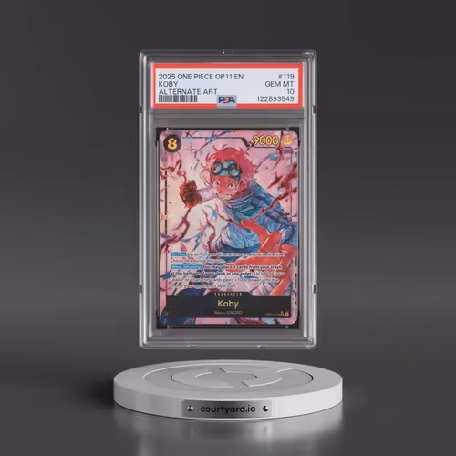 2025 One Piece OP11-A Fist of Divine Speed #119 Koby - Alternate Art (PSA 10 GEM MINT)