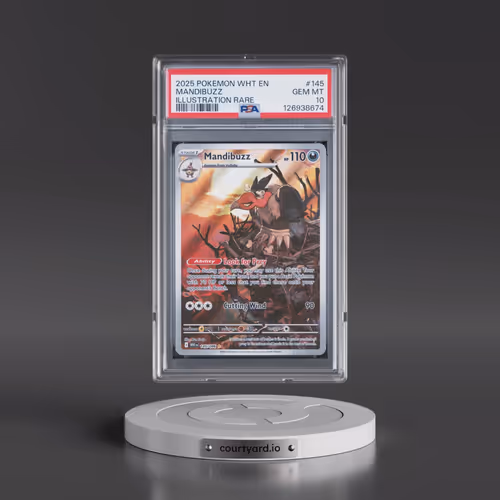 2025 Pokémon Wht EN-White Flare #145 Mandibuzz - Illustration Rare (PSA 10 GEM MINT)