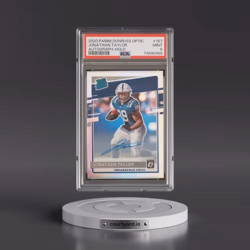 2020 Panini Donruss Optic #167 Jonathan Taylor - Autograph-Holo (PSA 9 MINT)