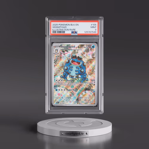2025 Pokémon Blk EN-Black Bolt #105 Seismitoad - Illustration Rare (PSA 9 MINT)