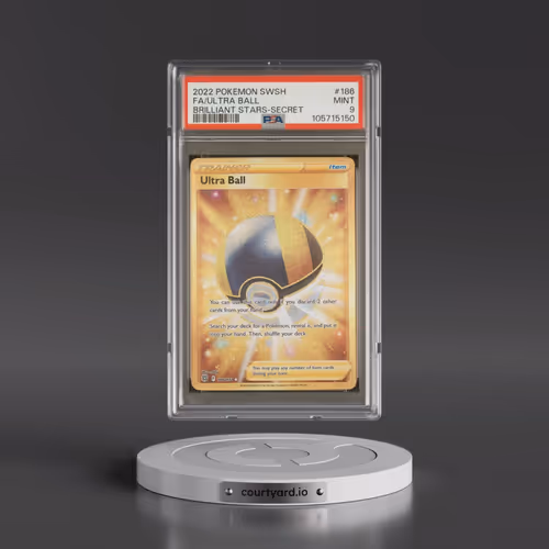 2022 Pokémon Sword & Shield Brilliant Stars #186 Ultra Ball - Full Art Secret (PSA 9 MINT)