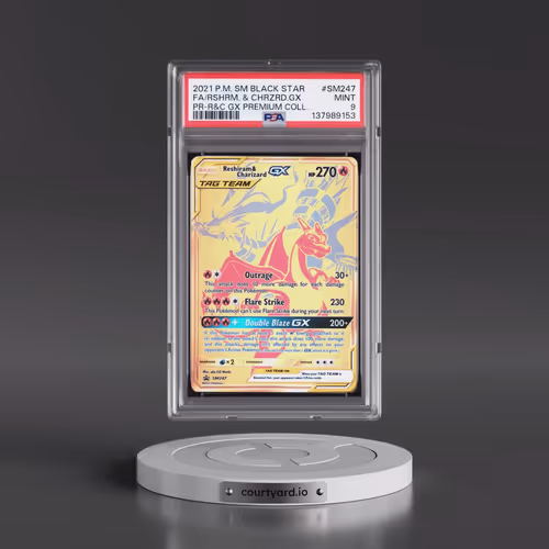 2021 Pokémon SM Black Star Promo #SM247 Reshiram & Charizard GX - Holo Full Art Reshiram & Charizard
