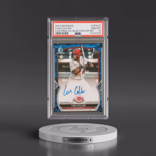 2023 Bowman Chrome Prospect Autographs #CPACC Cam Collier - Blue Lunar Crater Refractor (PSA 10 GEM