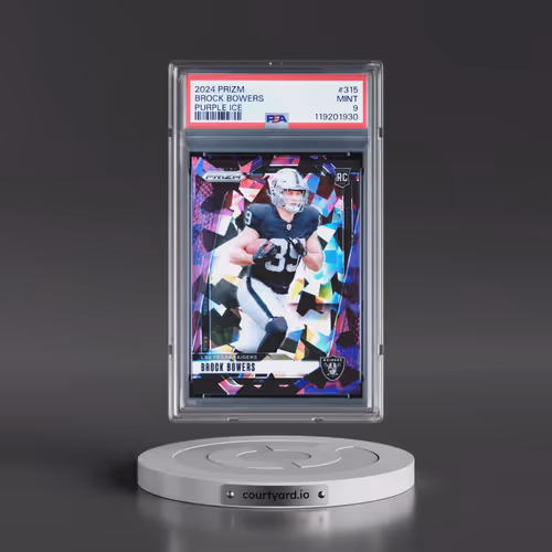 2024 Panini Prizm #315 Brock Bowers - Purple Ice (PSA 9 MINT)