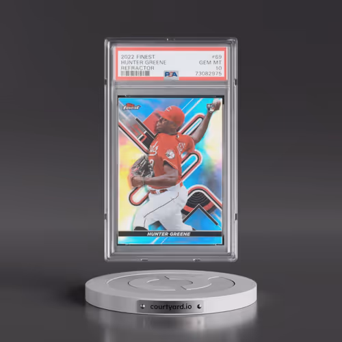2022 Topps Finest #69 Hunter Greene - Refractor (PSA 10 GEM MINT)