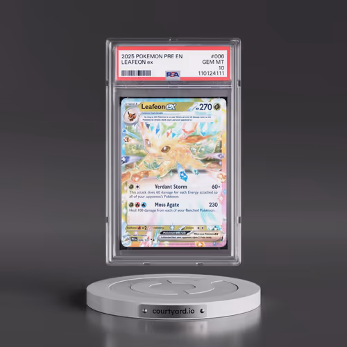 2025 Pokémon Pre EN-Prismatic Evolutions #006 Leafeon EX - Holo (PSA 10 GEM MINT)