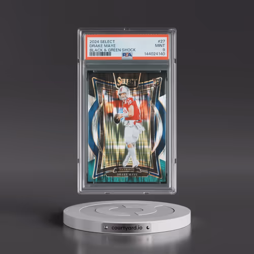 2024 Panini Select #27 Drake Maye - Black & Green Shock (PSA 9 MINT)