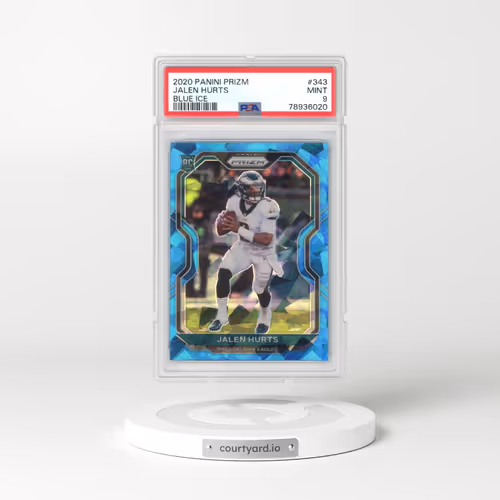 2020 Panini Prizm #343 Jalen Hurts - Blue Ice (PSA 9 MINT)