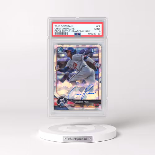 2018 Bowman Prospect Autographs Chrome #CP Cristian Pache - Atomic Refractor (PSA 9 MINT)