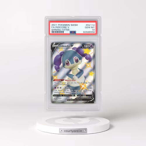 2021 Pokémon Sword & Shield Shining Fates #SV114 Indeedee V - Holo Full Art (PSA 10 GEM MINT)