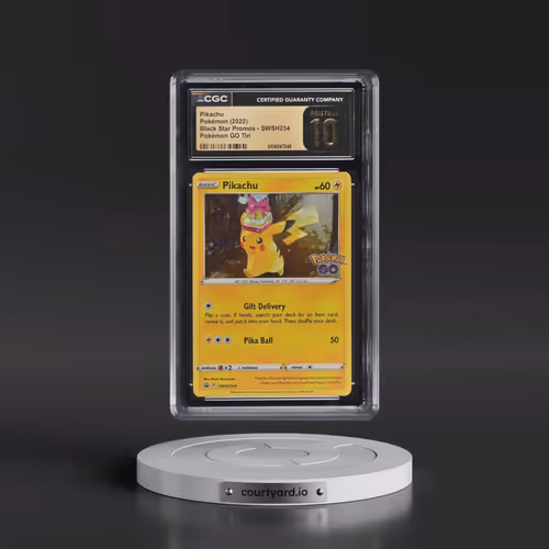 2017 Black Star Promos - Sword & Shield #SWSH234 Pikachu - Pokémon GO Tins Cosmos Holo (CGC 10 PRIST
