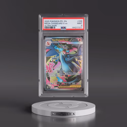 2025 Pokémon Pfl EN-Phantasmal Flames #109 Mega Charizard X EX - Holo Ultra Rare (PSA 9 MINT)
