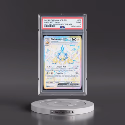 2024 Pokémon Scr EN-Stellar Crown #168 Galvantula EX - Holo Special Illustration Rare (PSA 9 MINT)