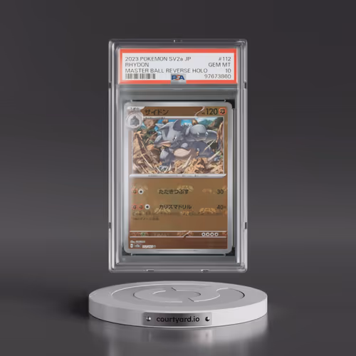2023 Pokémon Sv2a-Pokemon 151 #112 Rhydon - Reverse Holo Master Ball (PSA 10 GEM MINT)