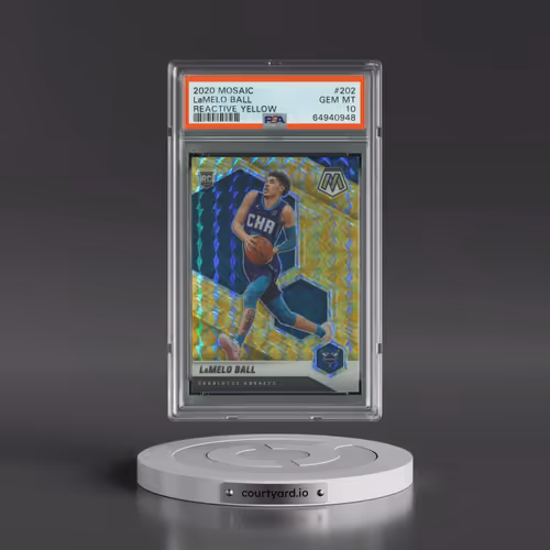 2020 Panini Mosaic #202 LaMelo Ball - Reactive Yellow (PSA 10 GEM MINT)