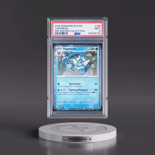 2025 Pokémon Svp EN-SV Black Star Promo #168 Vaporeon - Prismatic Evolutions Poster Collection (PSA