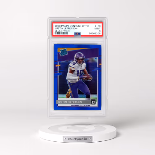 2020 Panini Donruss Optic #163 Justin Jefferson - Blue Hyper (PSA 9 MINT)