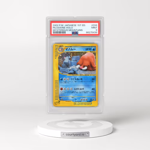 2002 Pokémon Mysterious Mountains #034 Piloswine - 1st Edition Holo (PSA 9 MINT)