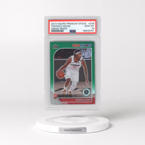 2019 Panini Hoops Premium Stock #245 Terance Mann - Green Prizm (PSA 10 GEM MINT)