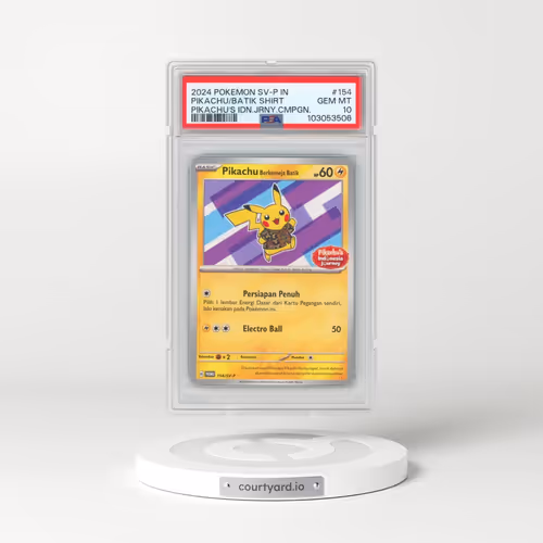 2024 Pokémon SV-P Promo #154 Pikachu in Batik Shirt - Pikachu's Indonesia Journey Campaign (PSA 10 GEM MINT)