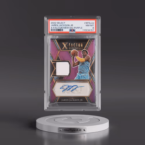 2022 Panini Select X-Factor Memorabilia Signature #XFSJJJ Jaren Jackson Jr. - Purple (PSA 8 NM-MT)