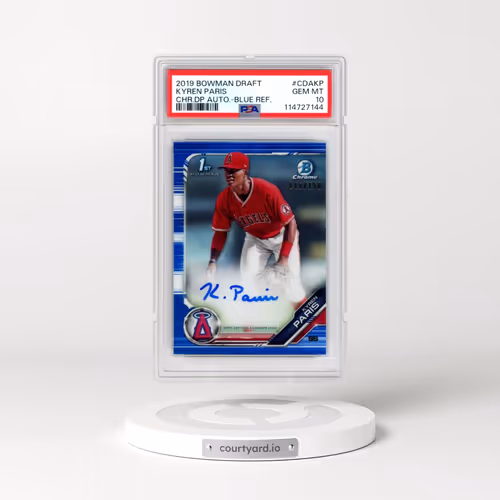 2019 Bowman Draft Chrome Draft Picks Autograph #CDAKP Kyren Paris - Blue Refractor (PSA 10 GEM MINT)