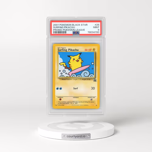 2001 DP Black Star Promos #28 Surfing Pikachu (PSA 9 MINT)