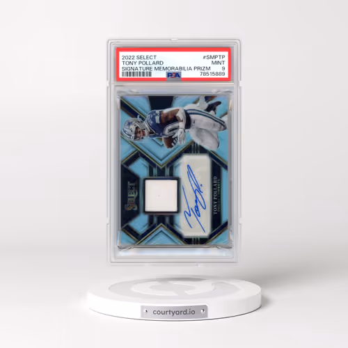 2022 Panini Select Signature Memorabilia Prizm #SMPTP Tony Pollard (PSA 9 MINT)