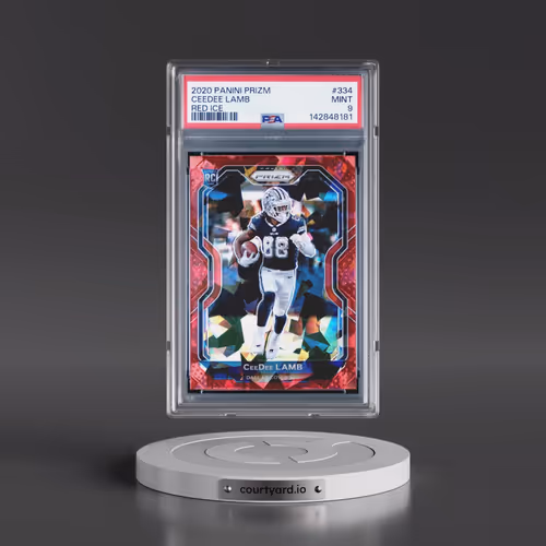 2020 Panini Prizm #334 Ceedee Lamb - Red Ice (PSA 9 MINT)