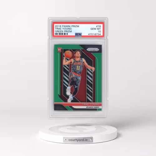 2018 Panini Prizm #78 Trae Young - Green Prizm (PSA 10 GEM MINT)