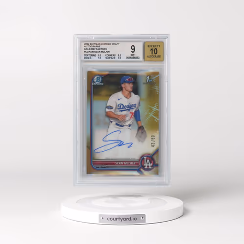 2022 Bowman Draft Chrome Draft Pick Autographs #CDASM Sean Mclain - Gold Refractor (BGS 9 MINT)