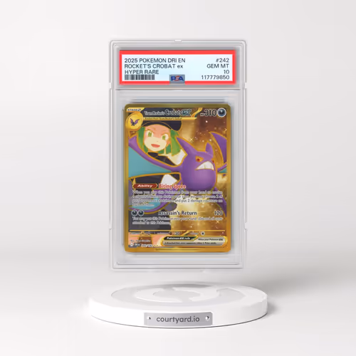 2025 Pokémon Dri EN-Destined Rivals #242 Team Rocket's Crobat EX - Holo Hyper Rare (PSA 10 GEM MINT)